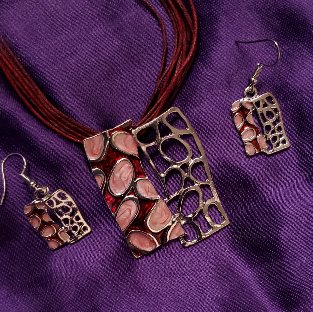 Abstract Necklace and Earring Set